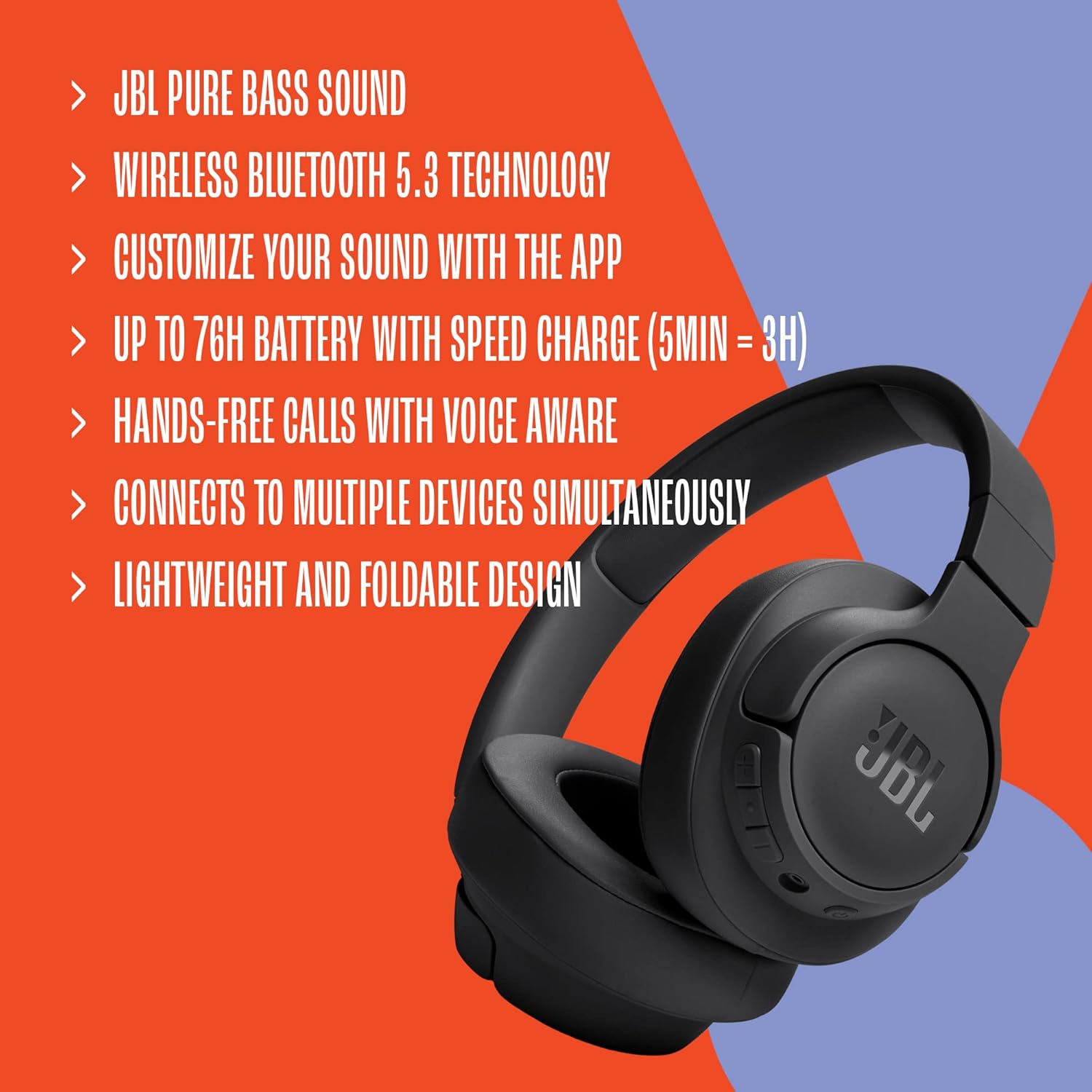  JBL Tune 720BT On-Ear Wireless Headphone